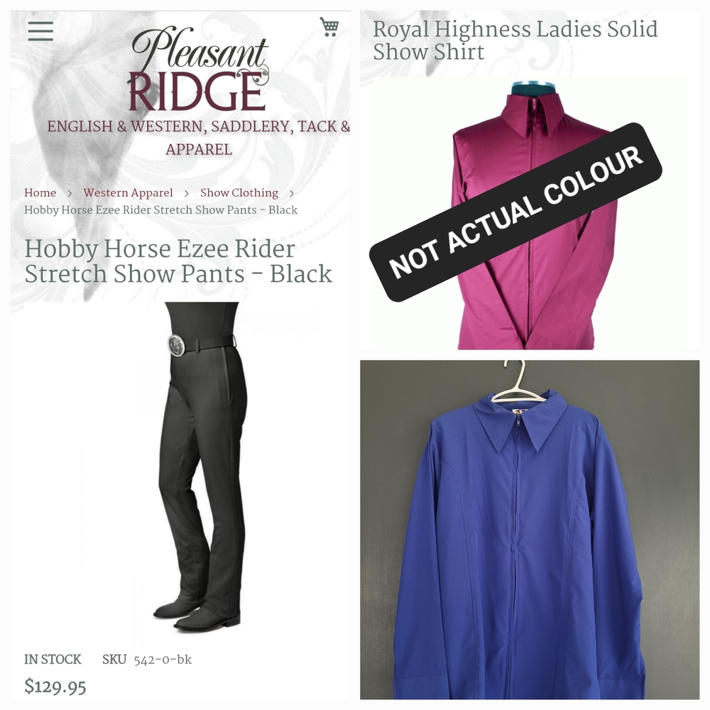 Plus Size Western Show Outfit - Royal Blue & Black